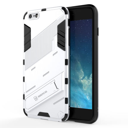 Punk Armor 2 in 1 PC + TPU Shockproof Case with Invisible Holder For iPhone 6 Plus & 6s Plus(White)-garmade.com
