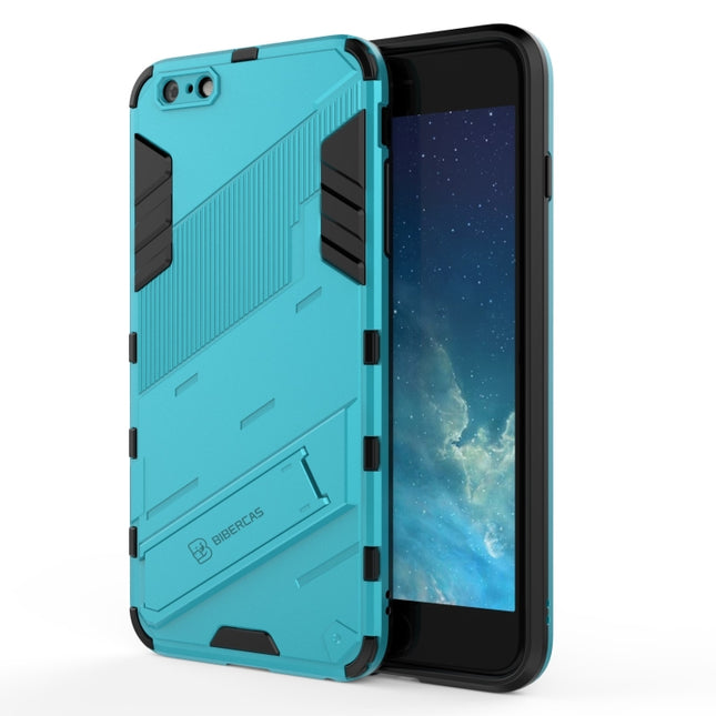 Punk Armor 2 in 1 PC + TPU Shockproof Case with Invisible Holder For iPhone 6 Plus & 6s Plus(Blue)-garmade.com