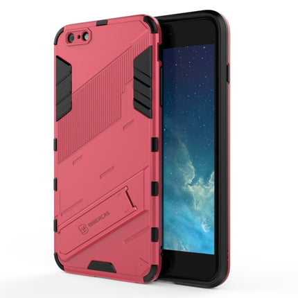 Punk Armor 2 in 1 PC + TPU Shockproof Case with Invisible Holder For iPhone 6 Plus & 6s Plus(Light Red)-garmade.com