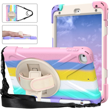 Shockproof Colorful Silicone + PC Protective Case with Holder & Shoulder Strap & Hand Strap For iPad Mini (2019)(Pink)-garmade.com