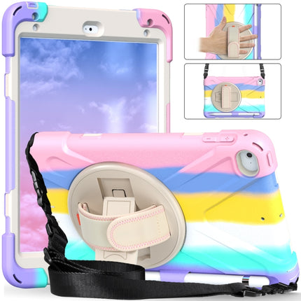 Shockproof Colorful Silicone + PC Protective Case with Holder & Shoulder Strap & Hand Strap For iPad Mini (2019)(Pink)-garmade.com