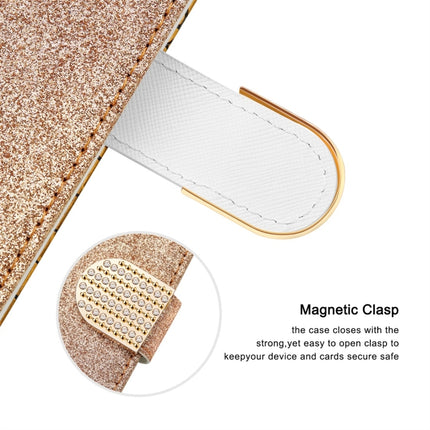 For iPhone 11 Laser Glitter Powder Crocodile Texture Horizontal Flip Leather Case, with Holder & Card Slots & Wallet(Gold)-garmade.com