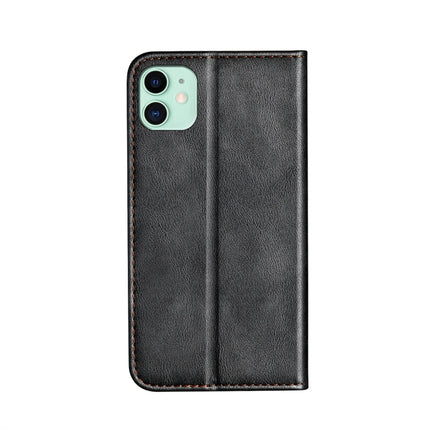 For iPhone 11 Business Solid Color Stitching Horizontal Flip Leather Case, with Holder & Card Slots & Wallet(Grey)-garmade.com