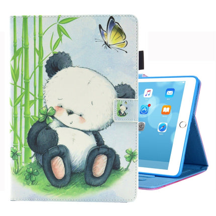 For iPad 10.2 2021 / 2020 / 2019 Coloured Drawing Pattern Horizontal Flip Leather Case with Holder & Card Slots & Photo Frame(Panda)-garmade.com