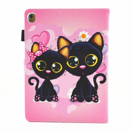 For iPad 10.2 2021 / 2020 / 2019 Coloured Drawing Pattern Horizontal Flip Leather Case with Holder & Card Slots & Photo Frame(Two Black Cats)-garmade.com