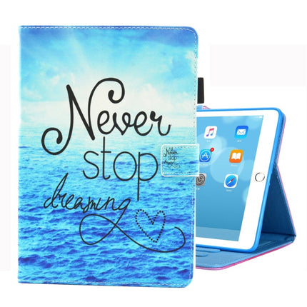 For iPad 10.2 2021 / 2020 / 2019 Coloured Drawing Pattern Horizontal Flip Leather Case with Holder & Card Slots & Photo Frame(Never Stop)-garmade.com