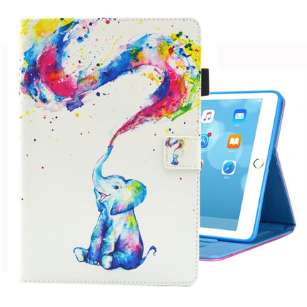 For iPad 10.2 2021 / 2020 / 2019 Coloured Drawing Pattern Horizontal Flip Leather Case with Holder & Card Slots & Photo Frame(Colorful Elephant)-garmade.com