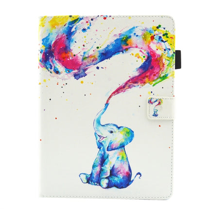 For iPad 10.2 2021 / 2020 / 2019 Coloured Drawing Pattern Horizontal Flip Leather Case with Holder & Card Slots & Photo Frame(Colorful Elephant)-garmade.com
