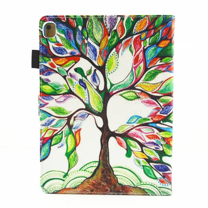 For iPad 10.2 2021 / 2020 / 2019 Coloured Drawing Pattern Horizontal Flip Leather Case with Holder & Card Slots & Photo Frame(Life Tree)-garmade.com