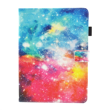 For iPad 10.2 2021 / 2020 / 2019 Coloured Drawing Pattern Horizontal Flip Leather Case with Holder & Card Slots & Photo Frame(Beautiful Starry Sky)-garmade.com