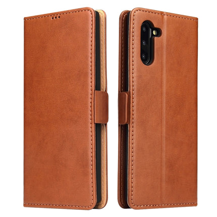 For Galaxy Note10 Dermis Texture PU +TPU Horizontal Flip Leather Case with Holder & Card Slots & Wallet(Brown)-garmade.com