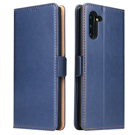 For Galaxy Note10 Dermis Texture PU +TPU Horizontal Flip Leather Case with Holder & Card Slots & Wallet(Blue)-garmade.com