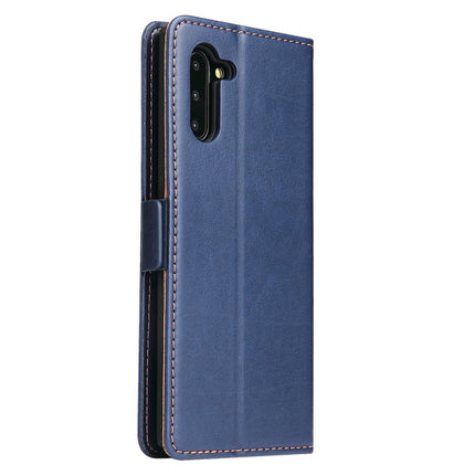 For Galaxy Note10 Dermis Texture PU +TPU Horizontal Flip Leather Case with Holder & Card Slots & Wallet(Blue)-garmade.com