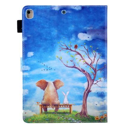 For iPad 10.2 2021 / 2020 / 2019 Coloured Drawing Pattern Horizontal Flip Leather Case with Holder & Card Slots & Photo Frame(Elephant Bunny)-garmade.com