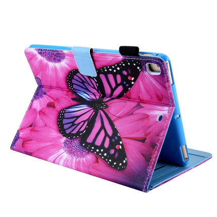 For iPad 10.2 2021 / 2020 / 2019 Coloured Drawing Pattern Horizontal Flip Leather Case with Holder & Card Slots & Photo Frame(Red Flower Pink Butterfly)-garmade.com
