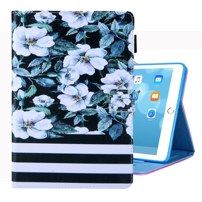 For iPad 10.2 2021 / 2020 / 2019 Coloured Drawing Pattern Horizontal Flip Leather Case with Holder & Card Slots & Photo Frame(Pear Flower)-garmade.com