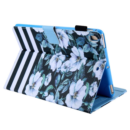 For iPad 10.2 2021 / 2020 / 2019 Coloured Drawing Pattern Horizontal Flip Leather Case with Holder & Card Slots & Photo Frame(Pear Flower)-garmade.com