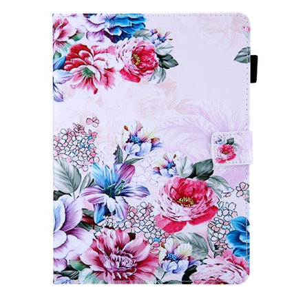 For iPad 10.2 2021 / 2020 / 2019 Coloured Drawing Pattern Horizontal Flip Leather Case with Holder & Card Slots & Photo Frame(Rose)-garmade.com
