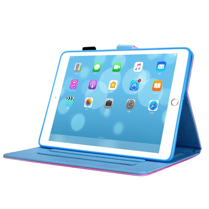 For iPad 10.2 2021 / 2020 / 2019 Coloured Drawing Pattern Horizontal Flip Leather Case with Holder & Card Slots & Photo Frame(Red Flower Blue Butterfly)-garmade.com
