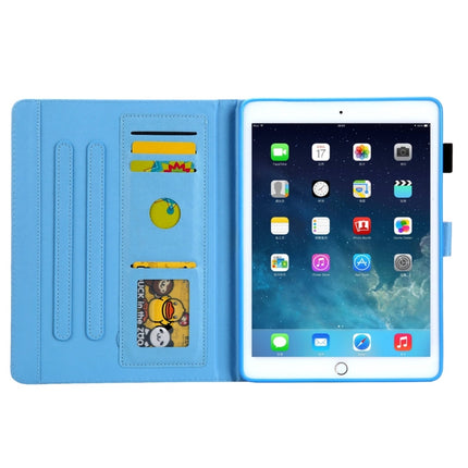 For iPad 10.2 2021 / 2020 / 2019 Coloured Drawing Pattern Horizontal Flip Leather Case with Holder & Card Slots & Photo Frame(Cat)-garmade.com