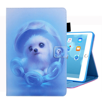 For iPad 10.2 2021 / 2020 / 2019 Coloured Drawing Pattern Horizontal Flip Leather Case with Holder & Card Slots & Photo Frame(Dog)-garmade.com
