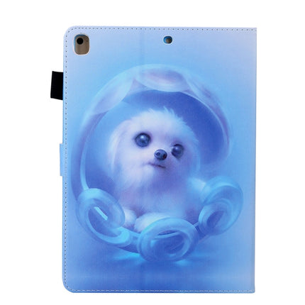 For iPad 10.2 2021 / 2020 / 2019 Coloured Drawing Pattern Horizontal Flip Leather Case with Holder & Card Slots & Photo Frame(Dog)-garmade.com