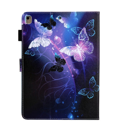 For iPad 10.2 2021 / 2020 / 2019 Coloured Drawing Pattern Horizontal Flip Leather Case with Holder & Card Slots & Photo Frame(Purple Butterfly)-garmade.com