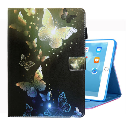 For iPad 10.2 2021 / 2020 / 2019 Coloured Drawing Pattern Horizontal Flip Leather Case with Holder & Card Slots & Photo Frame(Golden Butterfly)-garmade.com