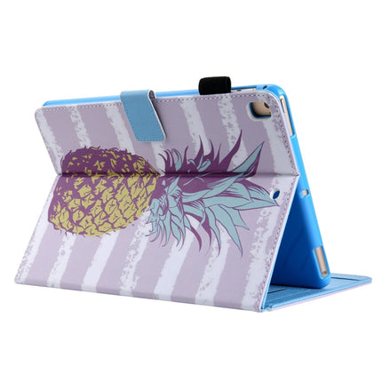 For iPad 10.2 2021 / 2020 / 2019 Coloured Drawing Pattern Horizontal Flip Leather Case with Holder & Card Slots & Photo Frame(Golden Pineapple)-garmade.com