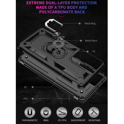 For Samsung Galaxy S21 Ultra 5G Shockproof TPU + PC Protective Case with 360 Degree Rotating Holder(Black)-garmade.com