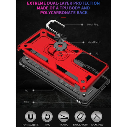 For Samsung Galaxy S21 Ultra 5G Shockproof TPU + PC Protective Case with 360 Degree Rotating Holder(Red)-garmade.com