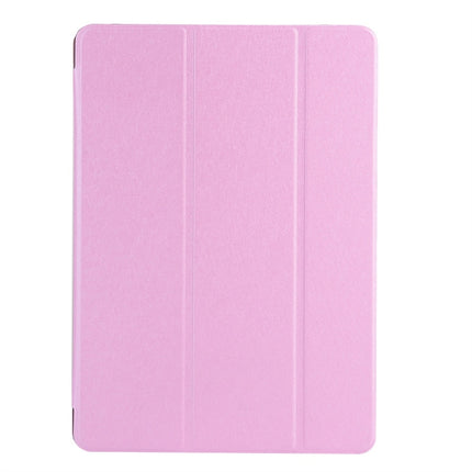 For iPad 10.2 2021 / 2020 / 2019 Silk Texture Horizontal Flip Magnetic PU Leather Case, with Three-folding Holder & Sleep / Wake-up Function(Pink)-garmade.com