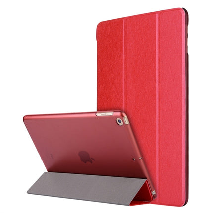 For iPad 10.2 2021 / 2020 / 2019 Silk Texture Horizontal Flip Magnetic PU Leather Case, with Three-folding Holder & Sleep / Wake-up Function(Red)-garmade.com