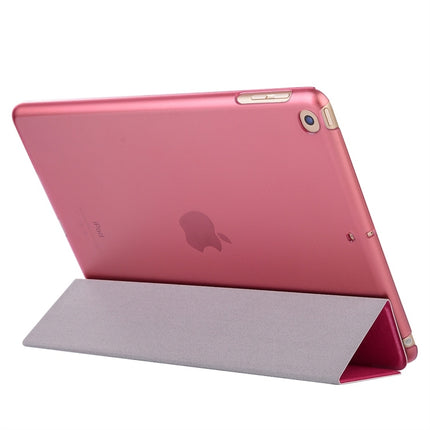 For iPad 10.2 2021 / 2020 / 2019 Silk Texture Horizontal Flip Magnetic PU Leather Case, with Three-folding Holder & Sleep / Wake-up Function(Rose Red)-garmade.com