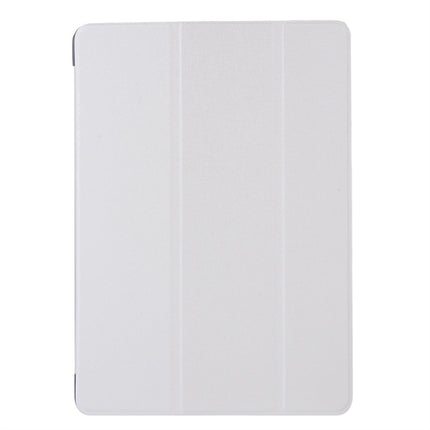 For iPad 10.2 2021 / 2020 / 2019 Silk Texture Horizontal Flip Magnetic PU Leather Case, with Three-folding Holder & Sleep / Wake-up Function(White)-garmade.com