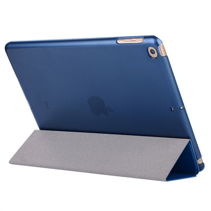 For iPad 10.2 2021 / 2020 / 2019 Silk Texture Horizontal Flip Magnetic PU Leather Case, with Three-folding Holder & Sleep / Wake-up Function(Blue)-garmade.com