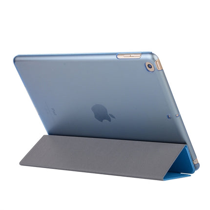 For iPad 10.2 2021 / 2020 / 2019 Silk Texture Horizontal Flip Magnetic PU Leather Case, with Three-folding Holder & Sleep / Wake-up Function(Light Blue)-garmade.com