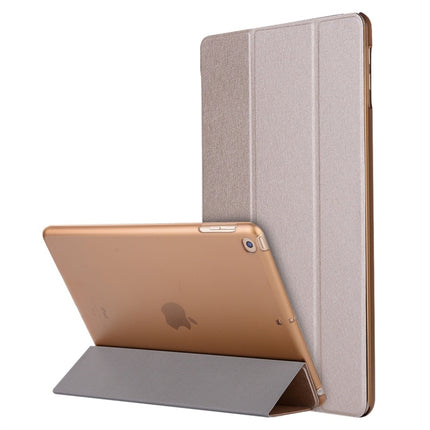 For iPad 10.2 2021 / 2020 / 2019 Silk Texture Horizontal Flip Magnetic PU Leather Case, with Three-folding Holder & Sleep / Wake-up Function(Rose Gold)-garmade.com