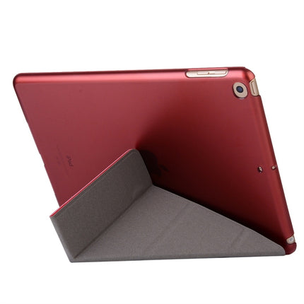 For iPad 10.2 2021 / 2020 / 2019 Silk Texture Horizontal Deformation Flip Leather Case with Holder(Red)-garmade.com