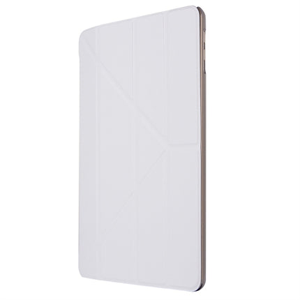 For iPad 10.2 2021 / 2020 / 2019 Silk Texture Horizontal Deformation Flip Leather Case with Holder(White)-garmade.com