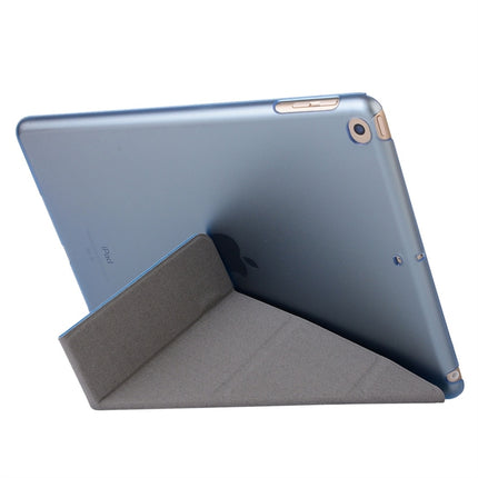 For iPad 10.2 2021 / 2020 / 2019 Silk Texture Horizontal Deformation Flip Leather Case with Holder(Light Blue)-garmade.com