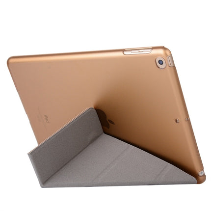 For iPad 10.2 2021 / 2020 / 2019 Silk Texture Horizontal Deformation Flip Leather Case with Holder(Gold)-garmade.com