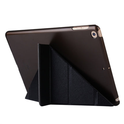 For iPad 10.2 2021 / 2020 / 2019 Silk Texture Horizontal Deformation Flip Leather Case with Holder(Black)-garmade.com