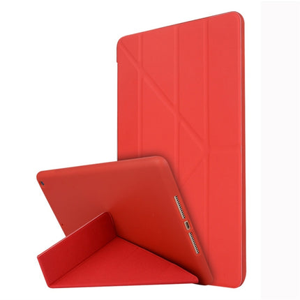 For iPad 10.2 2021 / 2020 / 2019 TPU Horizontal Deformation Flip Leather Case with Holder(Red)-garmade.com