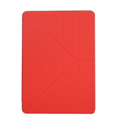 For iPad 10.2 2021 / 2020 / 2019 TPU Horizontal Deformation Flip Leather Case with Holder(Red)-garmade.com