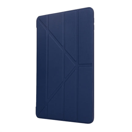 For iPad 10.2 2021 / 2020 / 2019 TPU Horizontal Deformation Flip Leather Case with Holder(Blue)-garmade.com