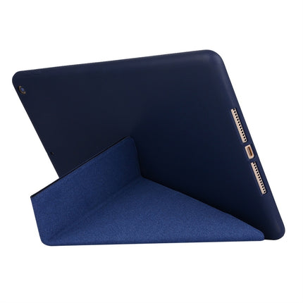 For iPad 10.2 2021 / 2020 / 2019 TPU Horizontal Deformation Flip Leather Case with Holder(Blue)-garmade.com