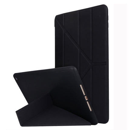 For iPad 10.2 2021 / 2020 / 2019 TPU Horizontal Deformation Flip Leather Case with Holder(Black)-garmade.com