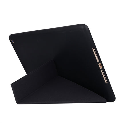 For iPad 10.2 2021 / 2020 / 2019 TPU Horizontal Deformation Flip Leather Case with Holder(Black)-garmade.com