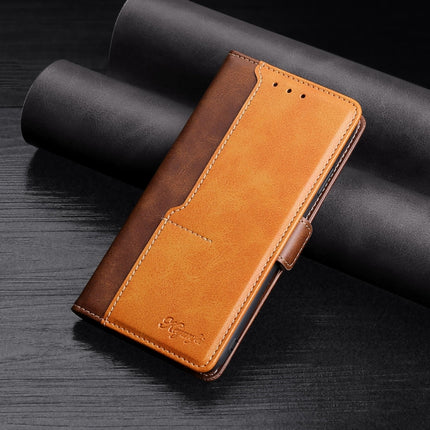 For Samsung Galaxy S20+ Retro Texture Contrast Color Side Buckle Horizontal Flip Leather Case with Holder & Card Slots & Wallet(Brown)-garmade.com